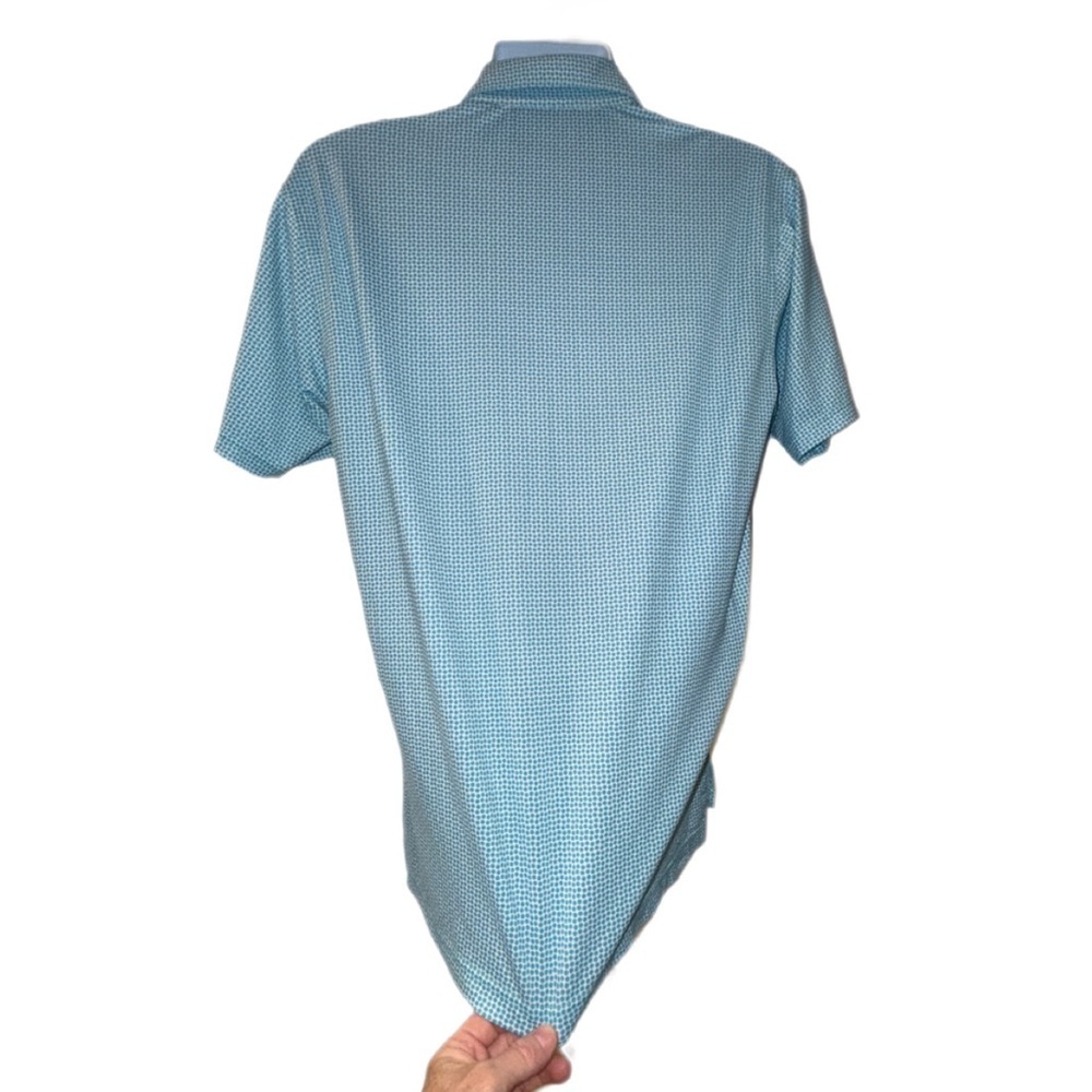 Turtleson Golf Polo Shirt Men’s Size -Small Blue Dot Pattern Performance Stretch - Picture 4 of 10